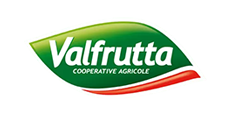 Logo Valfrutta, marchio distribuito da L'AQUILAGEL